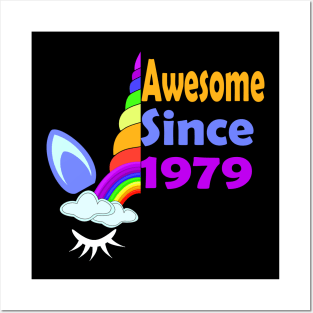 Awesome Since 1979 Funny 40th Birthday Unicorn Lover Gift Idea Posters and Art